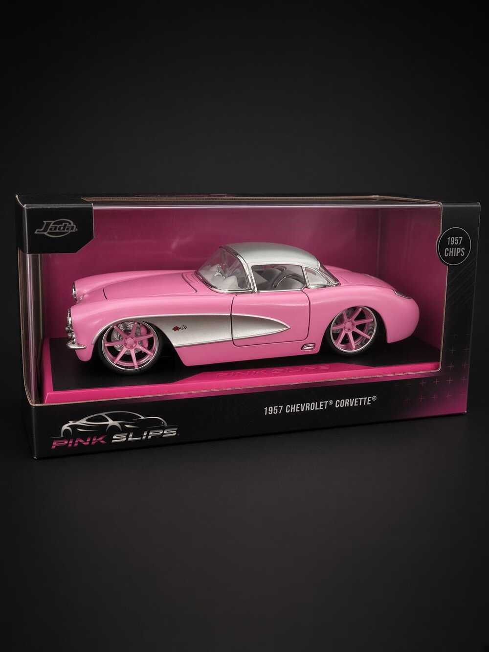 Jada Pink Slips 1957 Chevrolet Corvette Diecast Car Pink New in Box